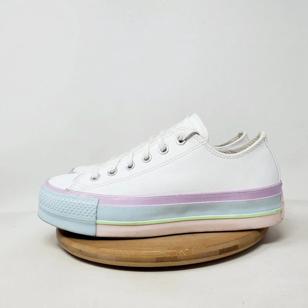 Converse All Star Lift Platform Shoes Womens 7.5 Glitter Colorful Chunky Sneaker